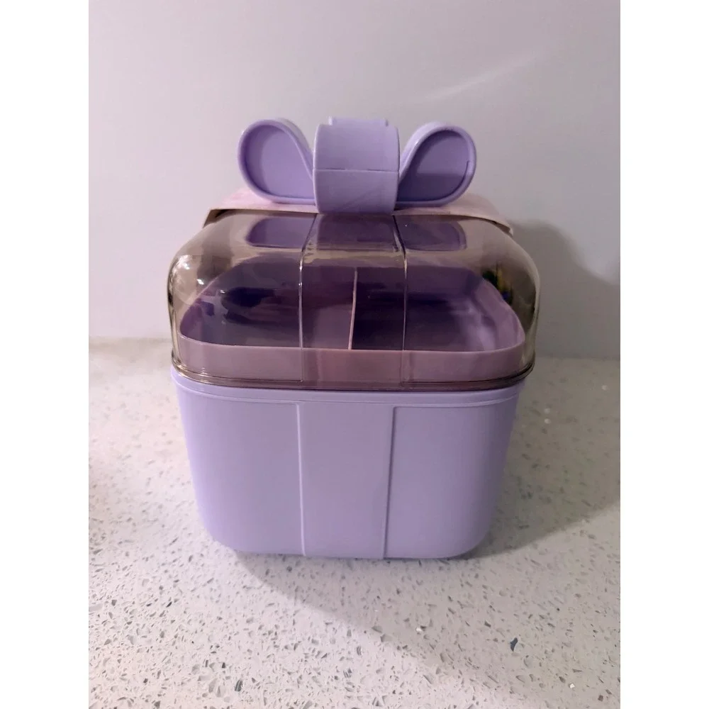 Mystic Art Supplies Multilevel Storage Box Purple Bow Handle Removable Tray NEW